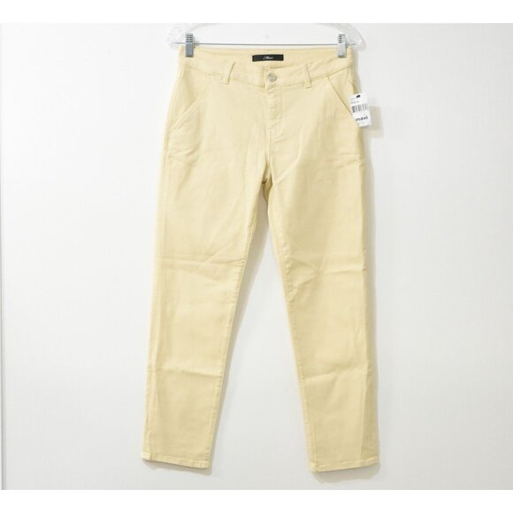 Mavi Norah Women Yellow Straight Leg Zip Mid Rise Light Wash Pockets 30 NWT - Picture 1 of 5